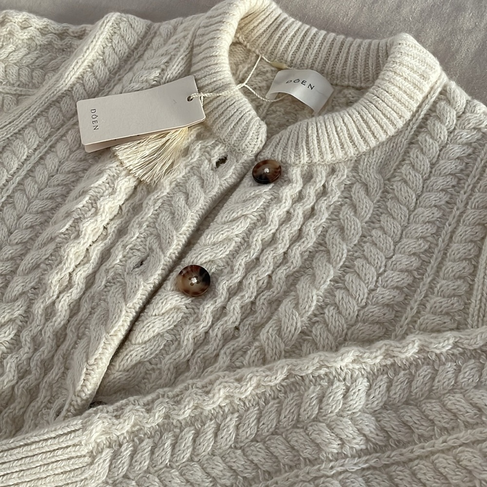 DOEN Mercina Cardigan in Ivory. Size XS. - Picture 7 of 8